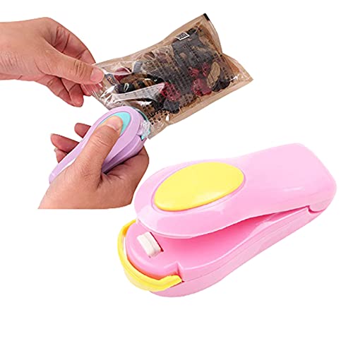 XIAOZSM Mini Heat Sealer, Portable Heat Sealer Snack Bag Clip Mini Heat Seling Machine Household Sealing Tool Plastic Sealed Tool Kitchen Storage,D-L
