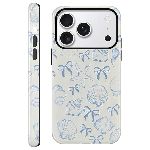 Coque iPhone 17 Pro hybride brillante 2 couches au design esthétique féminin