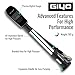 GIYO Digital Shock Pump 600 PSI – Turbo-Assist for Easy Inflation, Micro Air-Bleeder, Robust Aluminum Barrel, Comfort Grip & Braided Hose, Ideal for Fork & Rear Suspension GS-52L
