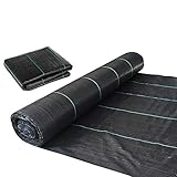MXXQQ Barrera De Tela De Control De Malezas, Hoja De Tela De Control De Malezas De Servicio Pesado, Cubiertas De Tejido Negras Estabilizadas por UV para Jardines, Patios, Macizos De Flores,2m*10m