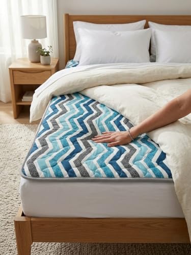 Image of K25 Cotton Floor Bed Mattress with High-Density Foam & Fiber for Extra Bedding | Lightweight Reversible Portable Rolling Mat for Travel Yoga Outdoor & Camping (Size: 72x72x0.8 Inch, Multicolor)