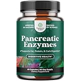 Pancreatin Digestive Enzymes Digestion for Gut Health - Pancreatic Digestive Enzymes for Women & Men with Protease, Lipase & Amylase - Bloating, Stomach Health, Fat, Carb & Protein - 60 Count