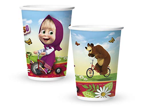 Regina COPO PAPEL 180ml r546 MASHA E O URSO - Pacote de 08 Unidades