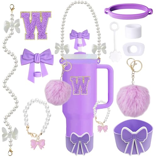 Accessories Set for Stanley Cup 30&40oz, Bow Strap, Boot & Toppers Purple W Deal