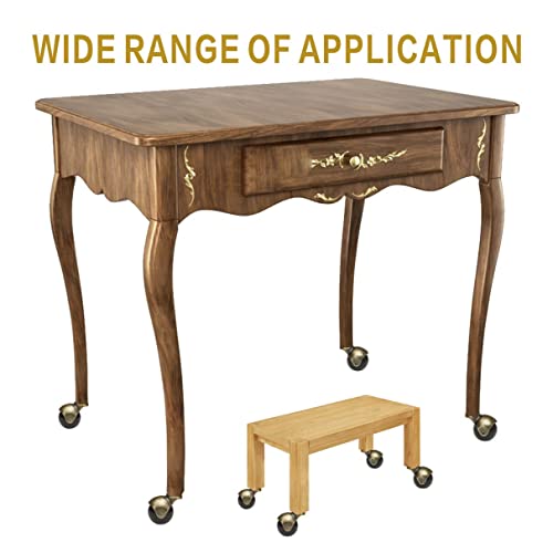 Jgjc 8 Pack Stem Caster Wheels 2 Inch, Antique Brass Furniture Casters With Stem (5/16" X 1-1/2"), Vintage Table Wheels Heavy Duty, Swivel Ball Caster Wheels For Furniture, Bench, Cabinet #TOP6