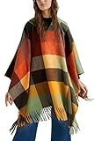 Desigual Poncho_Cuadros Cold Weather Scarf, marrón, U para Mujer