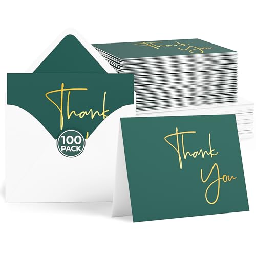 VNS Creations Gold Foil Thank You Cards With Envelopes Bulk