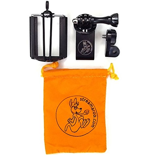 Streamaroo For Gopro® Removable Hat Mount+Tripod Adapter+Smartphone Mount. Slides Onto Ballcap, No Straps On Your Head. The Simple Solution For Low-Impact Gopro Activities. #TOP3