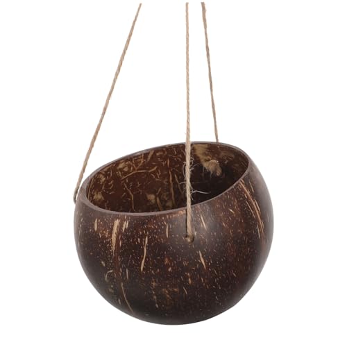 DOITOOL Contenitore Sospeso in Nocciolo di Cocco Naturale per Piante da Interno ed Esterno Fioriera Appesa Resistente Corda per Balcone Giardino Terrazzo e Decorazione Casa