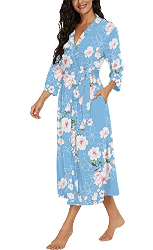 Image of VINTATRE Women Robes Long Knit Bathrobe Lightweight Soft Bath Robe with Pockets