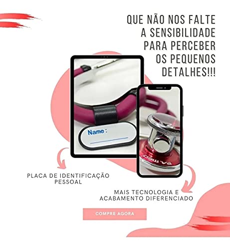 Estetoscopio Medico Duplo Adulto Pediatrico P A Med (Vinho)