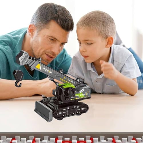 Image of Friction Powered Lifting Crane Toy for Kids Boys Girls 360 Degree Rotating Crawler Crane Model Toy with Bulldozer Excavator Construction Truck (Multicolor)