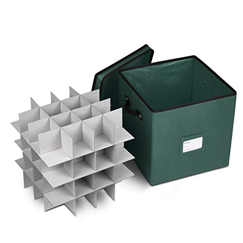 Propik Christmas Ornament Storage Box, 4 Tier Holds Up To 64 Holiday Ornaments Decoration Balls, Storage Container With Dividers, Made With Durable 600D Oxford Polyester Material (Green) #TOP1