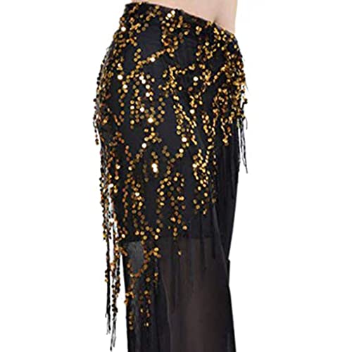 Belly Dance Hand Foulard Décorations Accessoires Bellydance Taille de la chaîne de Danse Costume Costume Beauté de la Ceinture Performance, Or Noire