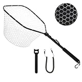 GOODCAT Fly Fishing Net, Bass Trout Landing Net, Folding Fishing Nets Fresh Water, Safe Fish Catching or Releasing, Fly Fishing net Magnetic Release