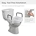 Drive Medical RTL12027RA 2-in-1 Raised Toilet Seat with Removable Padded Arms, Standard Seat