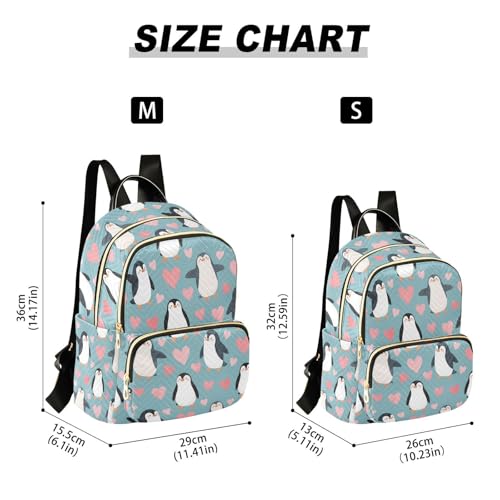 Image of ALAZA Cartoon Penguin Love Blue Women Backpack Purse Ladies Fashion Shoulder Bag Daypack Travel Bag 10L