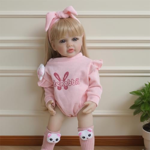 Muñeca Reborn Realista 55 cm Cuerpo Completo Silicona miniatura 6