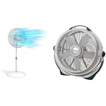 Lasko Oscillating Pedestal Fan, Adjustable Height, 3 Speeds, for Bedroom, Living Room & Wind Machine Air Circulator Floor Fan, 3 Speeds, Pivoting Head for Large Spaces, 20", 3300, White