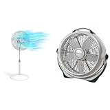Lasko Oscillating Pedestal Fan, Adjustable Height, 3 Speeds, for Bedroom, Living Room & Wind Machine Air Circulator Floor Fan, 3 Speeds, Pivoting Head for Large Spaces, 20', 3300, White