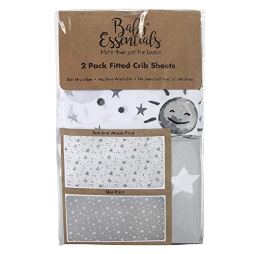 Standard Microfiber Fitted Crib Sheets For Baby Girl, Baby Boy, And Neutral, 2 Pack Crib Sheets Crib Essentials For Baby 28X52 Crib Sheets (Stars & Moons) #TOP5