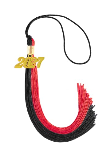 Image of Black and Red Graduation Tassel 2027 for Grad Cap