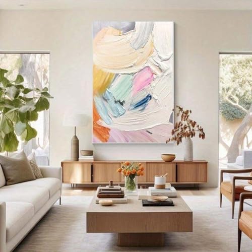 Peintures imprimées texturées colorées sur toile anti-reflet