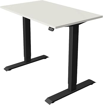 Move.1 Desk | Electric Height Adjustable | Anthracite Frame | H x W x D 740-1230 x 1000 x 600 mm | White | Seat and Standing Table Office Table Work Table
