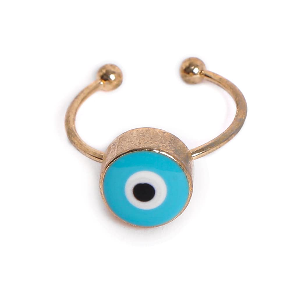 El Regalo Enameled Evil Eye Adjustable Finer Rings For Girls/Women | Fashion Evil Eye Rings (Turquoise Blue) (B09XKFXBBY) Amazon Price History, Amazon Price Tracker