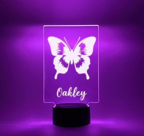 Lámpara de Mesa Personalizada Mariposa Multicolor LED