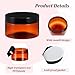 Ckhoid 24PCS 8 Oz Amber Plastic Jars with Lids, Empty Wide Mouth Containers Jars with 24 Labels, Refillable Cosmetic Cream Jar for Cream Lotion Ointment Beauty Products, Leakproof Plastic Travel Jar