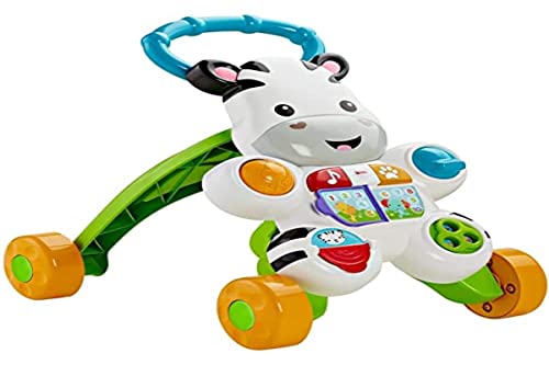 Fisher-Price Lern mit mir - Zebra Lauflernwagen, musikalisches Aktivitäts- und Gehspielzeug mit Lerninhalten, ab 6 Monaten, Version: Italienisch - Reduzierte Verpackung, HBB66