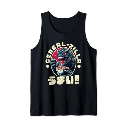 Anime Kaiju Monstruo Japonés Cereal Zilla Oishii Umai Zilla Camiseta sin Mangas