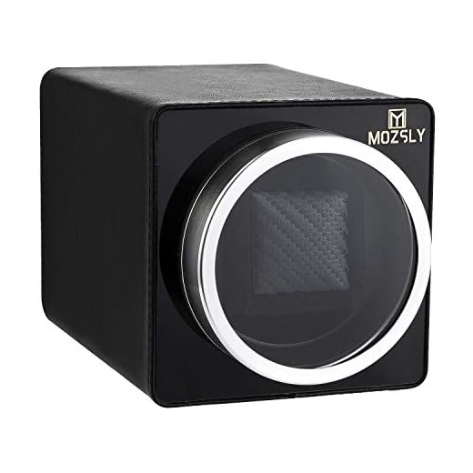 MOZSLY Automatic Watch Winder Black Leather