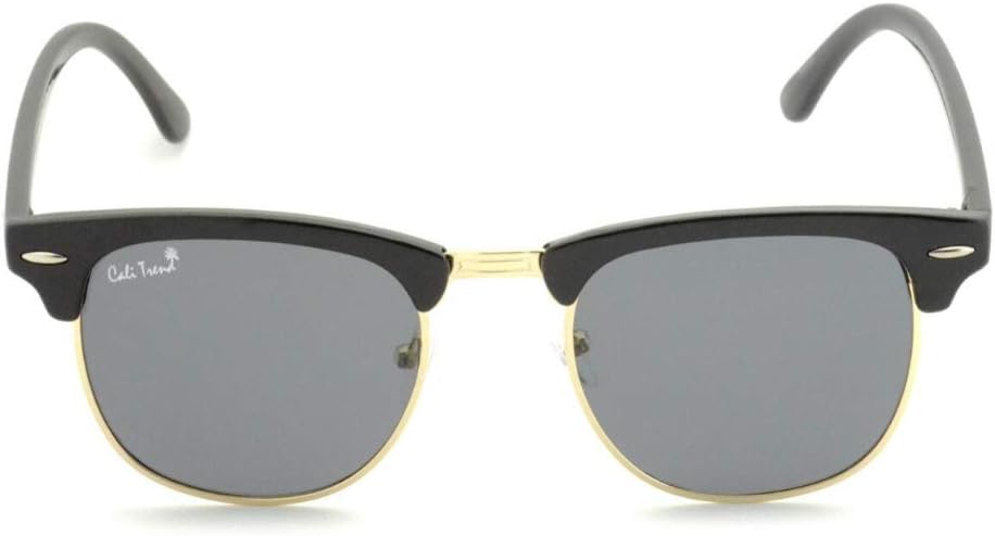 Polarized Half Frame Sunglasses - Clubmaster Style - Cool, Comfortable California Shades