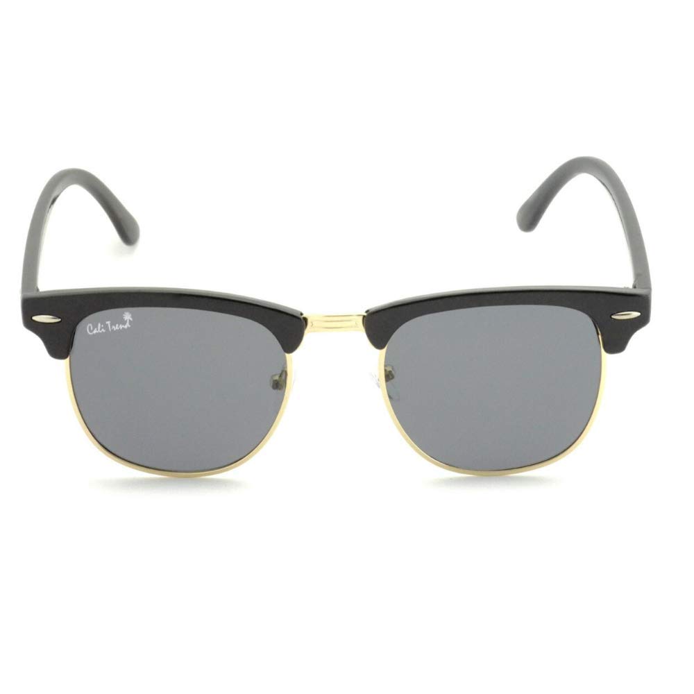 Polarized Half Frame Sunglasses - Clubmaster Style - Cool, Comfortable California Shades