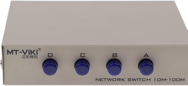 D DOLITY Commutatore Ethernet 4in1 4in2 di Scambio di Condivisione di Rete 4port A B Accessorio Informatico