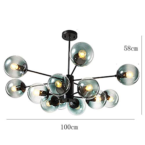 Lámpara de techo colgante Magic Bean E27 con soporte de hierro negro 4