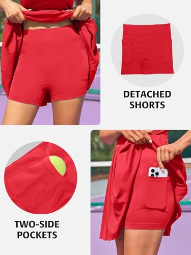 ATTRACO Women Tennis Dress with Built in Shorts and Bra Pleated Golf Dress Seamless Athletic Dress3