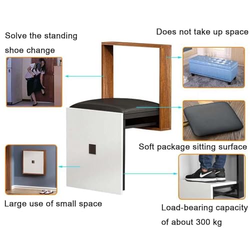 Solution de rangement gain de place avec ce banc à chaussures mural en cuir