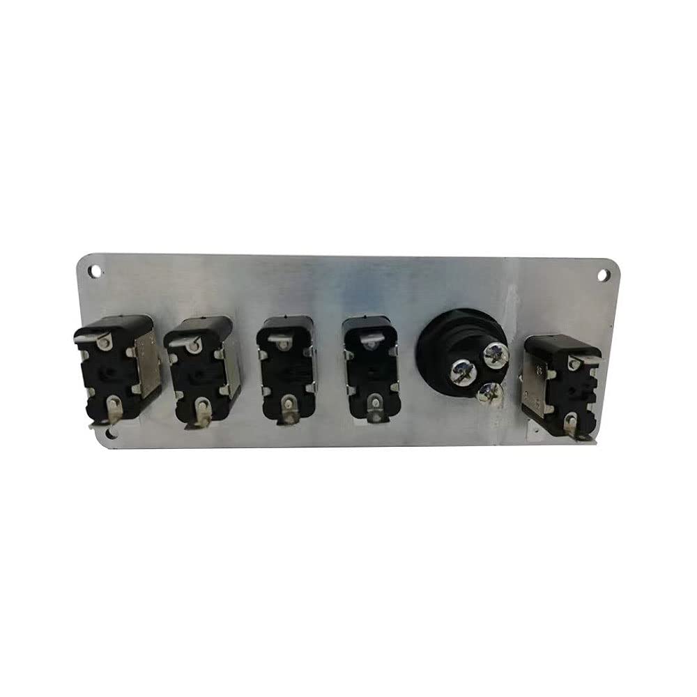 Riloer 12V 20A Ensemble de panneau de commutateur d'allumage de voiture de course universel 5 en 1, avec interrupteur à bascule marche/arrêt bouton poussoir du moteur