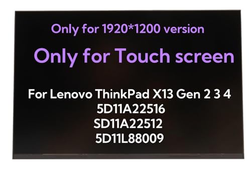 FIRSTLCD LCD Touch Screen Replacement Fit For Lenovo ThinkPad X13 Gen 2 3 4 NV133WUM-T00 V3.0 5D11A22516 SD11A22512 | NV133WUM-T01 V3.2 5D11L88009 LED Display Digitizer Assembly 13.3" 1920x1200 40pins