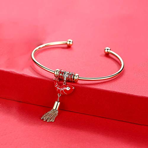 Preisvergleich Produktbild PY Festliche Laterne Koi-Anhänger Armband kreative Temperament Persönlichkeit Einfache Freundin Paar Geschenk (Color : Red 2)