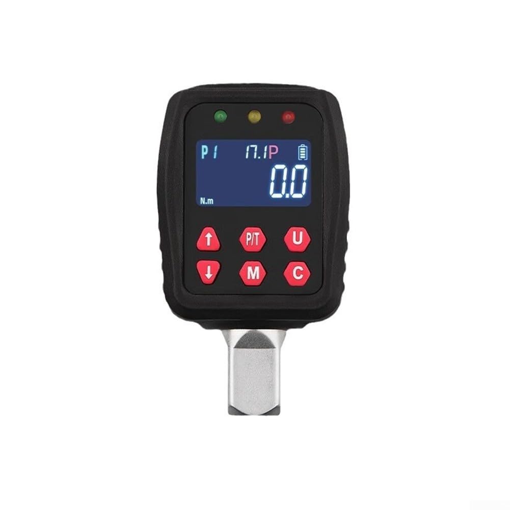 Medidor de par digital con conector de 1/2 pulgada, probador de par electrónico 0-200 Nm, pantalla multiunidad N·m/kgf·cm/lbf·in, pantalla LCD para montaje automotriz y mecánico (30 Nm)