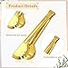 AOZUO Gold Stainless Steel Serving Utensils, Large Serving Spoons Slotted Spoons Forks Soup Ladle Pie Server and Tongs Polished Gold Servings Utensils Setfor Buffet Catering Banquet Party