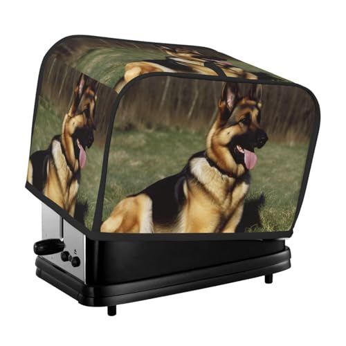 German Shepherd Dog Toaster Cover 2 Slice Kitchen Small Appliance Covers with Handle Universal Size Microwave Oven Dustproof Cover with Pockets Bread Machine Cover Women Gift
