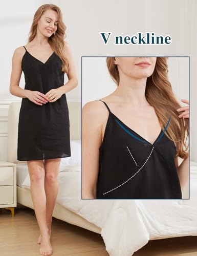 Image of BEAUTELICATE Women Washed 100% Cotton Full Slip Dress