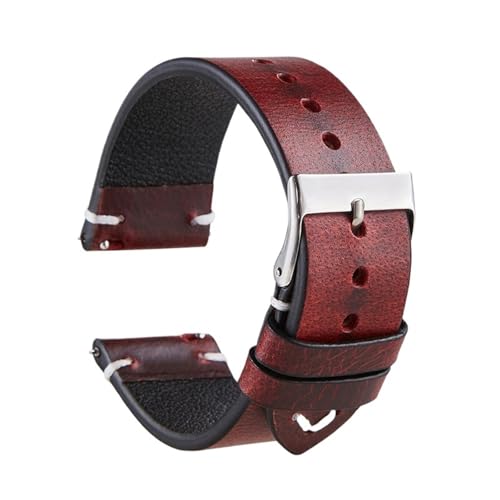 Bracelet montre cuir rétro ciré 18mm 20mm 22mm interchangeable