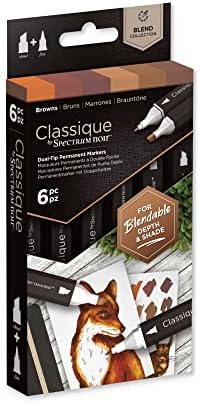Crafter's Companion Spectrum Noir Classique Blend Alcohol Marker Dual Nib Pens Set-Fair Skin-Pack of 6, One Size
