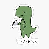 Tea-Rex Green Sticker Graphic - Auto, Wall, Laptop, Cell, Truck Sticker for Windows, Cars, Trucks
